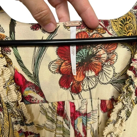 Free People Dress Haze Hummingbird Floral Print Tiered Tunic Top Sz. M - Picture 8 of 12